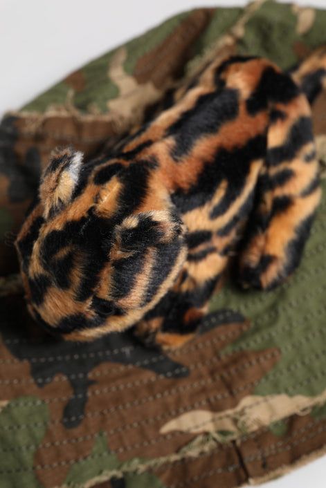 Dolce & Gabbana Multicolor Leopard Embellish Wide Brim Bucket Hat Dolce & Gabbana