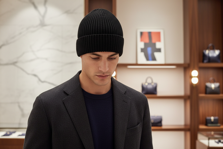 Bonnet d'hiver en cachemire noir Dolce &amp; Gabbana