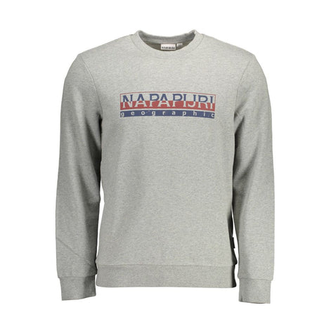 Napapijri Grigio Cotton Men Sweatshirt Napapijri