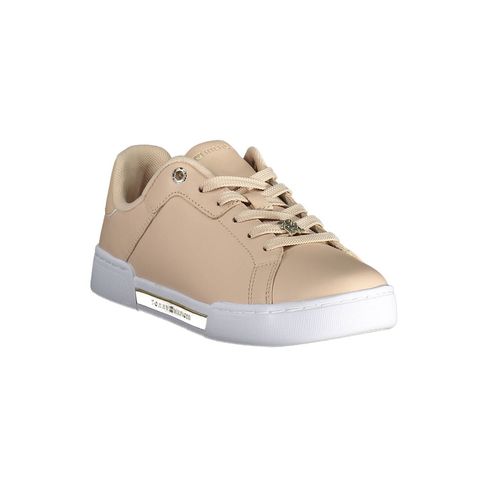Tommy Hilfiger Pink Leather Women Sneaker Tommy Hilfiger
