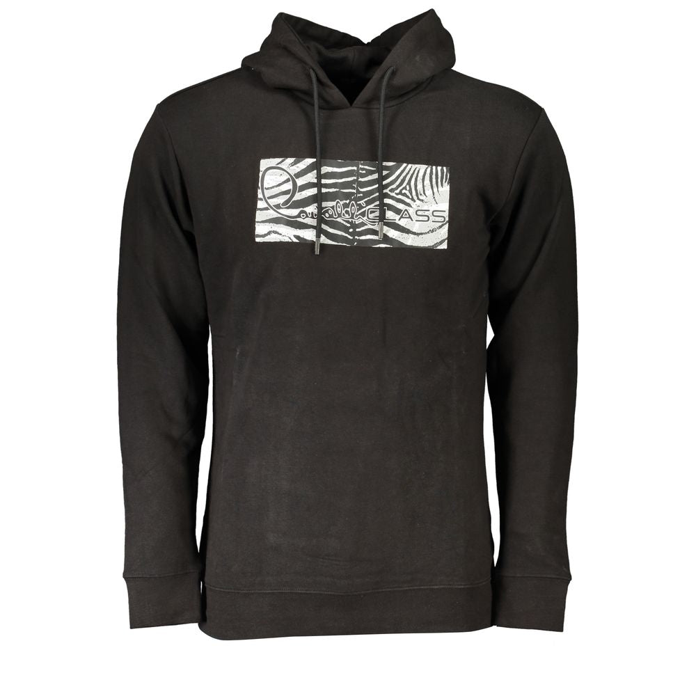Cavalli Class Black Cotton Men's Hooded Sweatshirt Cavalli Class