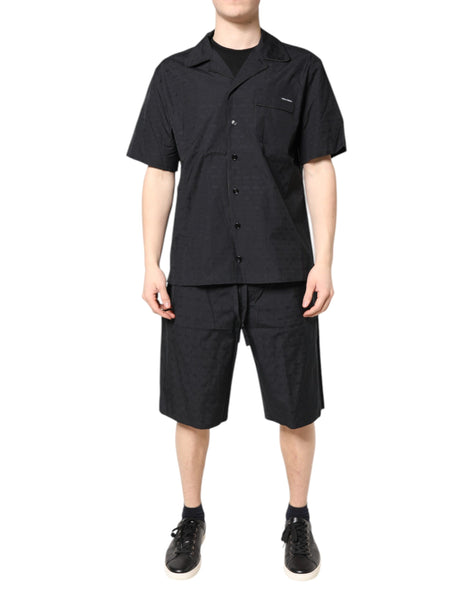 Dolce & Gabbana Black Cotton Men Pajama Set Sleepwear Dolce & Gabbana