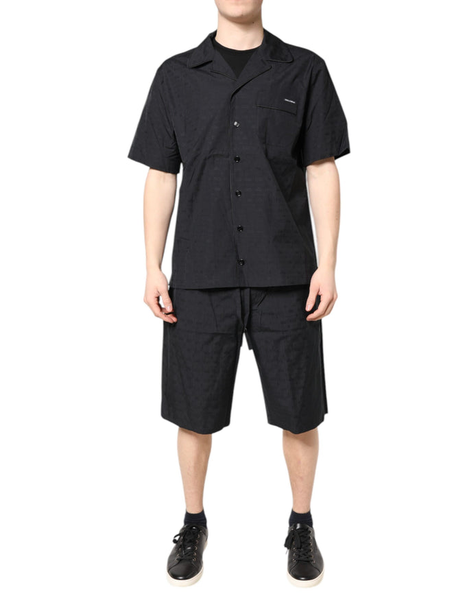Dolce & Gabbana Black Cotton Men Pajama Set Sleepwear Dolce & Gabbana