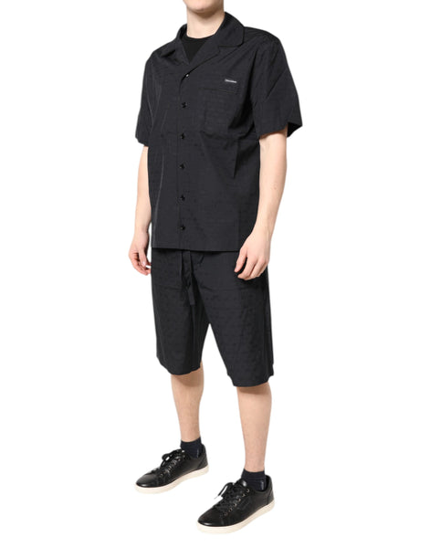 Dolce & Gabbana Black Cotton Men Pajama Set Sleepwear Dolce & Gabbana