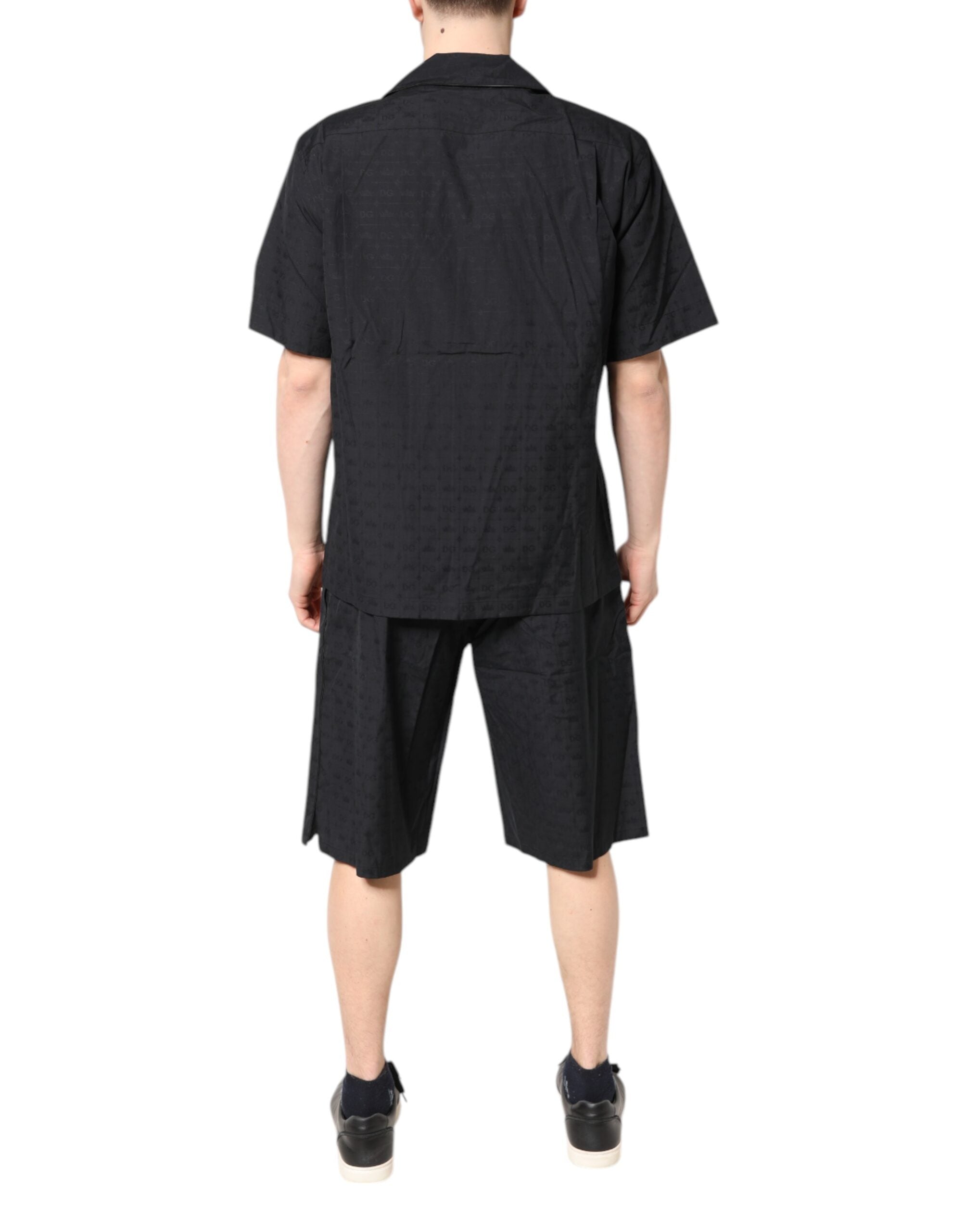 Dolce & Gabbana Black Cotton Men Pajama Set Sleepwear Dolce & Gabbana