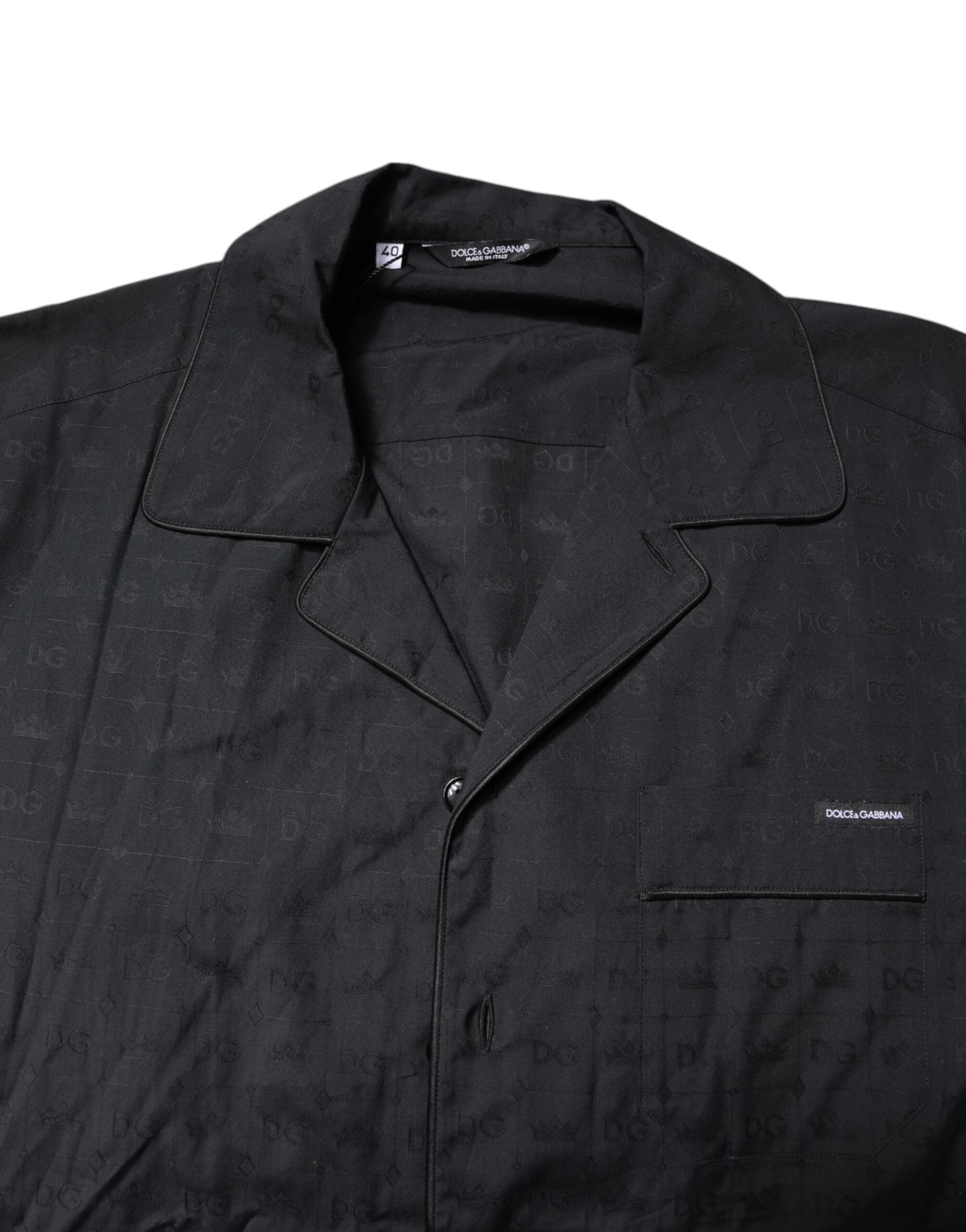 Dolce & Gabbana Black Cotton Men Pajama Set Sleepwear Dolce & Gabbana