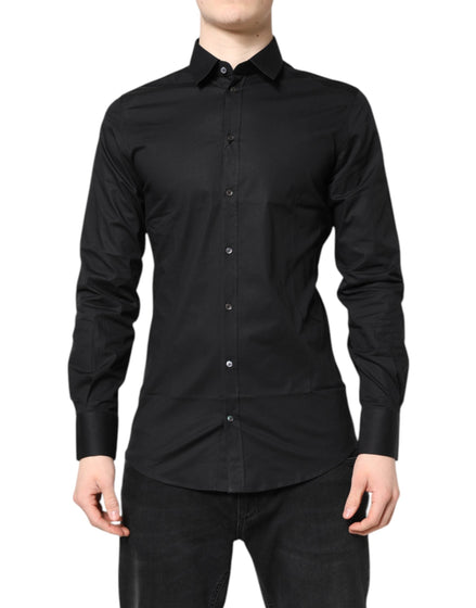Dolce & Gabbana Black GOLD Cotton Long Sleeves Dress Shirt Dolce & Gabbana
