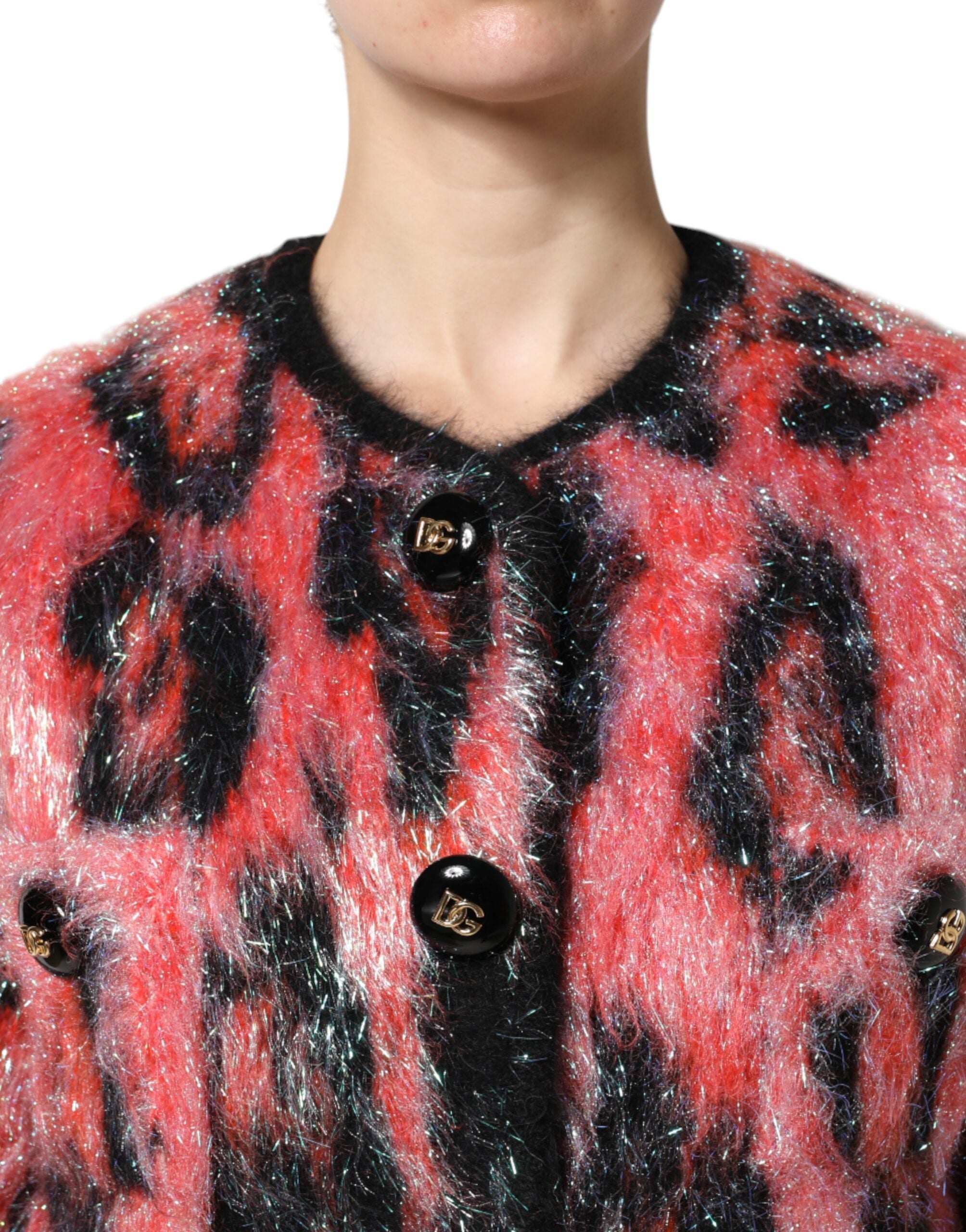 Dolce & Gabbana Red Mohair Wool Button Down Cardigan Sweater Dolce & Gabbana