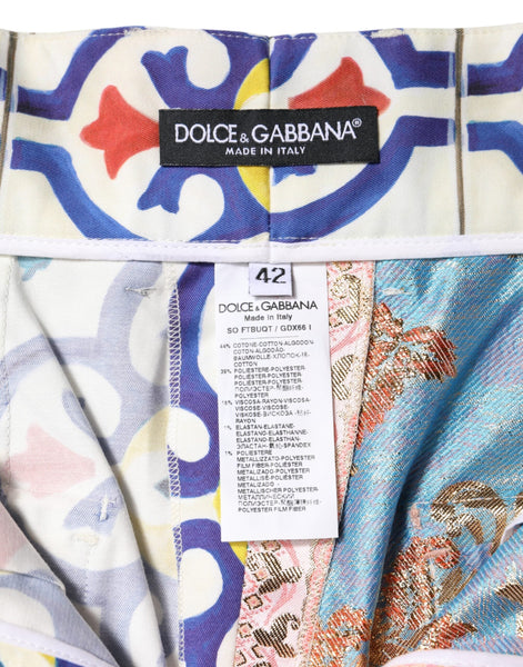 Dolce & Gabbana Multicolor High Waist Women Hot Pants Shorts Dolce & Gabbana