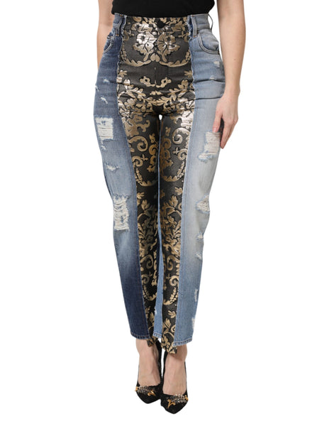 Dolce & Gabbana Multicolor Patchwork High Waist Denim Jeans Dolce & Gabbana