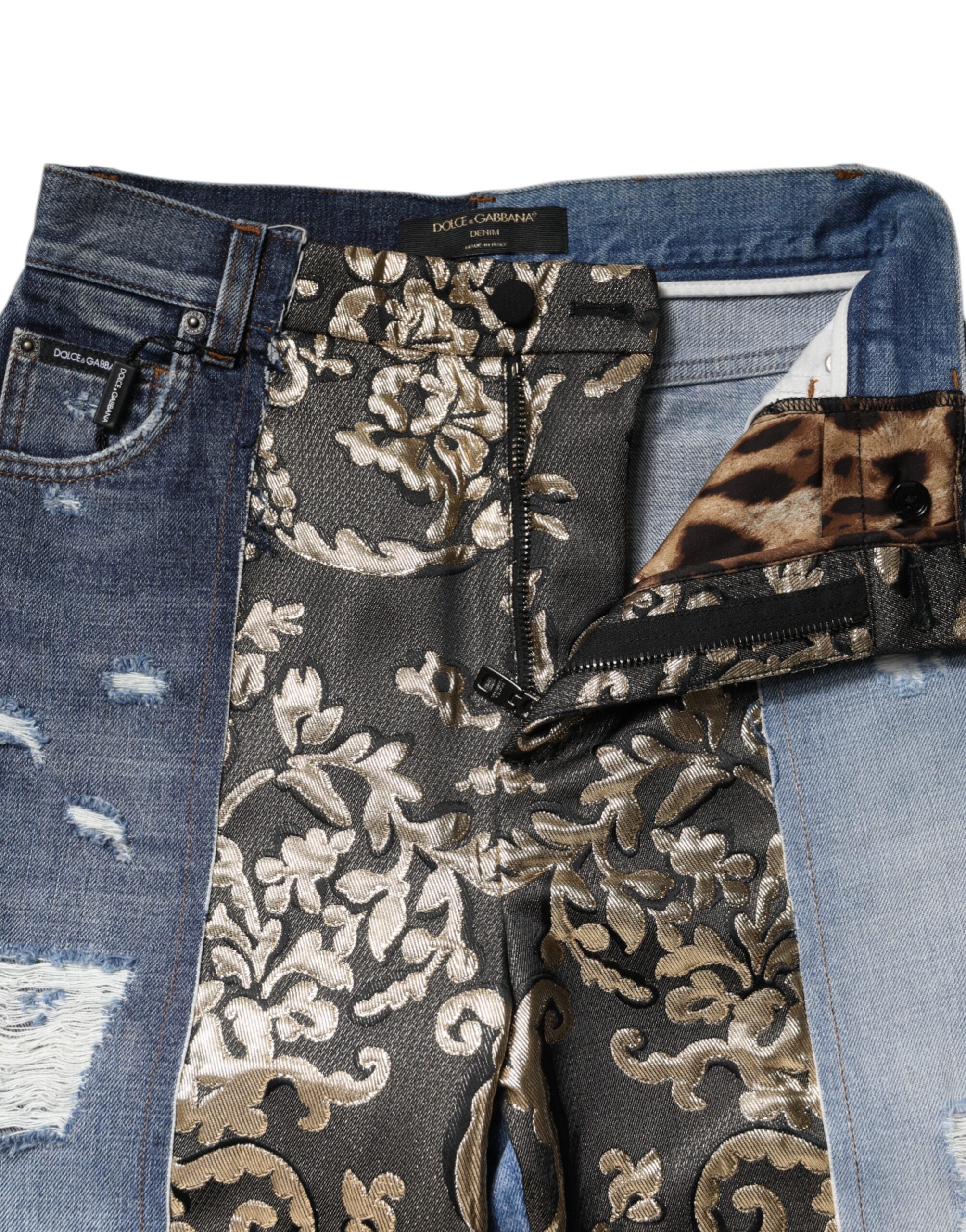 Dolce & Gabbana Multicolor Patchwork High Waist Denim Jeans Dolce & Gabbana