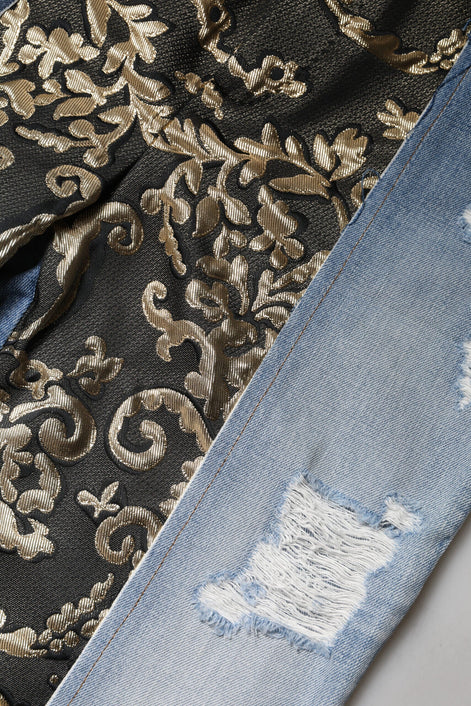 Dolce & Gabbana Multicolor Patchwork High Waist Denim Jeans Dolce & Gabbana