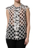 Dolce & Gabbana White Black Polka Dot Cotton Sleeveless Top Dolce & Gabbana