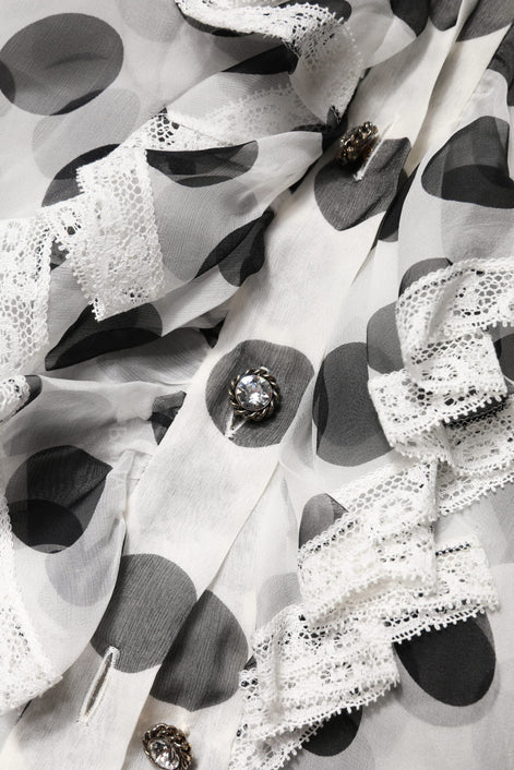 Dolce & Gabbana White Black Polka Dot Cotton Sleeveless Top Dolce & Gabbana