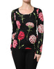 Dolce & Gabbana Black Floral Long Sleeve Women Blouse Top Dolce & Gabbana