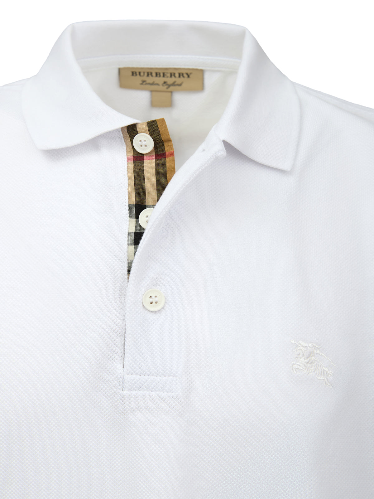 Burberry White Cotton Collared Polo Shirt Burberry