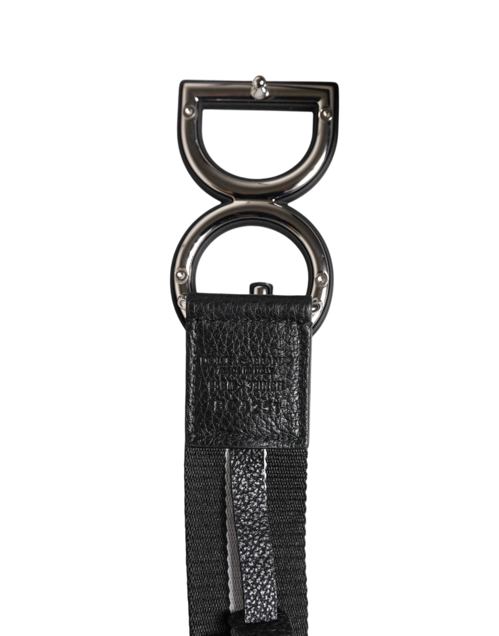 Dolce & Gabbana Black Polyester Logo Print DG Buckle Belt Dolce & Gabbana