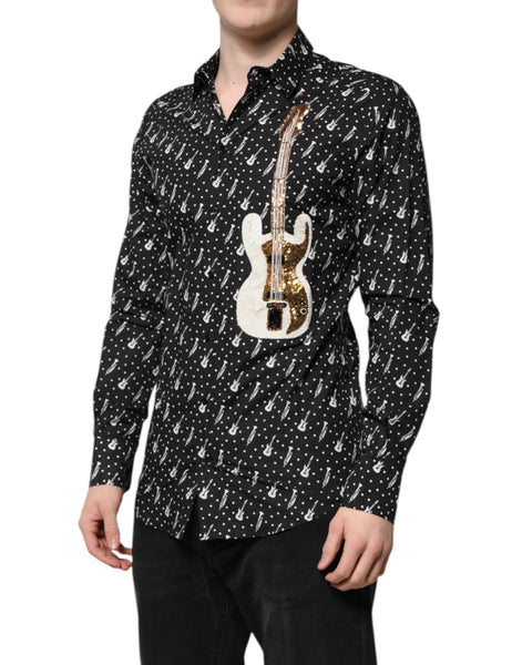 Dolce & Gabbana Black GOLD Instrument Embellished Shirt Dolce & Gabbana