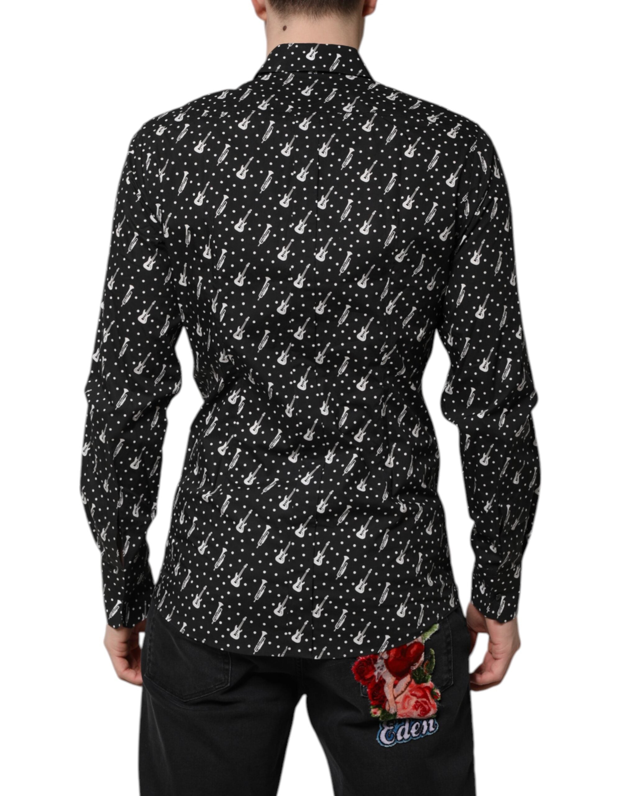 Dolce & Gabbana Black GOLD Instrument Embellished Shirt Dolce & Gabbana