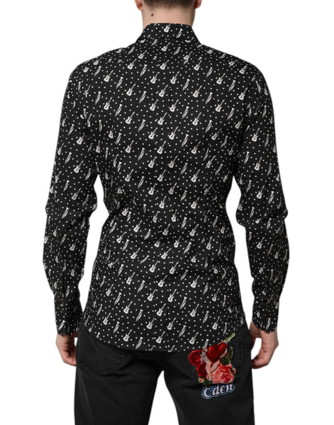 Dolce & Gabbana Black GOLD Instrument Embellished Shirt Dolce & Gabbana