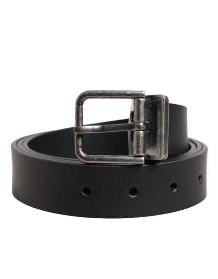 Ceinture Dolce &amp; Gabbana classique en cuir noir avec boucle en métal