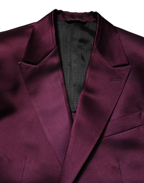 Dolce & Gabbana Dark Purple Silk 3Piece Single Breasted Suit Dolce & Gabbana