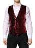 Dolce & Gabbana Red Sequined Dress Formal Men Waistcoat Vest Dolce & Gabbana