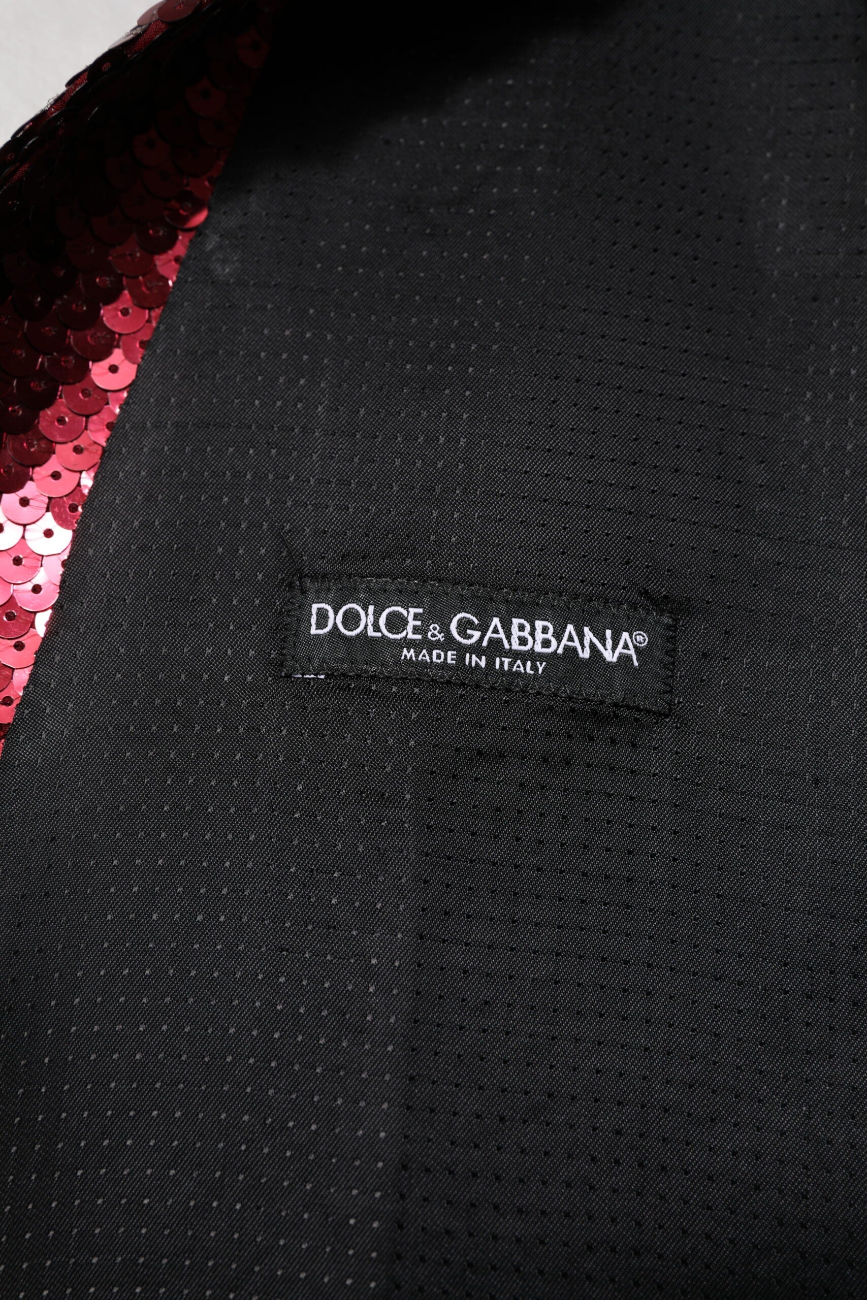 Dolce & Gabbana Red Sequined Dress Formal Men Waistcoat Vest Dolce & Gabbana