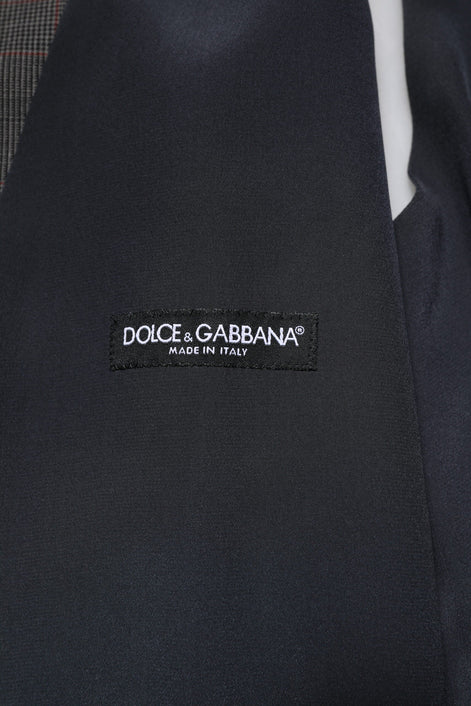 Dolce & Gabbana Gray Plaid Wool Formal Dress Waistcoat Vest Dolce & Gabbana
