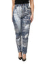 Dolce & Gabbana Blue Washed Print High Waist Denim Jeans Dolce & Gabbana
