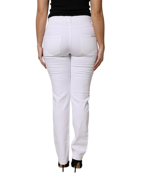 Dolce & Gabbana White Floral Sequined GIRLY Denim Jeans Dolce & Gabbana