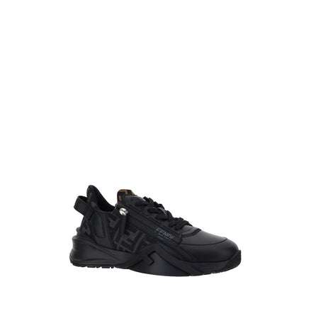 Fendi Black Calf Leather Bos Taurus Athletic Sneakers Fendi