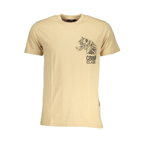 Cavalli Class Beige Cotton Men T-Shirt Cavalli Class