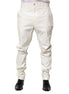 Dolce & Gabbana White Nylon Tapered Dress Men Pants Dolce & Gabbana