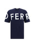 Ferragamo Blue Cotton T-Shirt Ferragamo