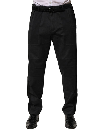 Dolce & Gabbana Black Cotton Dress Slim Formal Pants Dolce & Gabbana