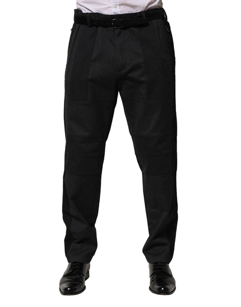 Dolce & Gabbana Black Cotton Dress Slim Formal Pants Dolce & Gabbana