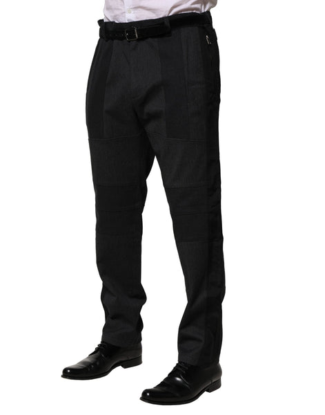 Dolce & Gabbana Black Cotton Dress Slim Formal Pants Dolce & Gabbana