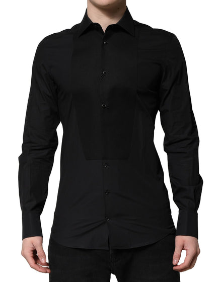 Dolce & Gabbana Black GOLD Long Sleeves Dress Formal Shirt Dolce & Gabbana