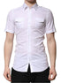 Dolce & Gabbana White Cotton Short Sleeves GOLD Casual Shirt Dolce & Gabbana