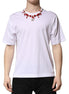 Dolce & Gabbana White Embellished Cotton Crew Neck T-shirt Dolce & Gabbana
