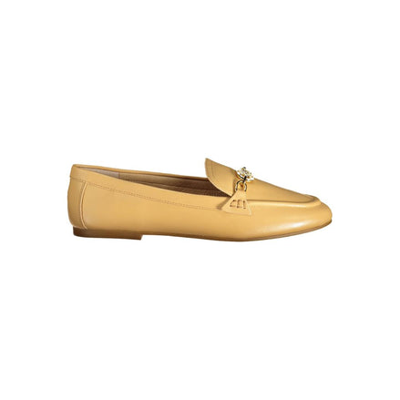 Ralph Lauren Beige Leather Women Flat Shoe Ralph Lauren