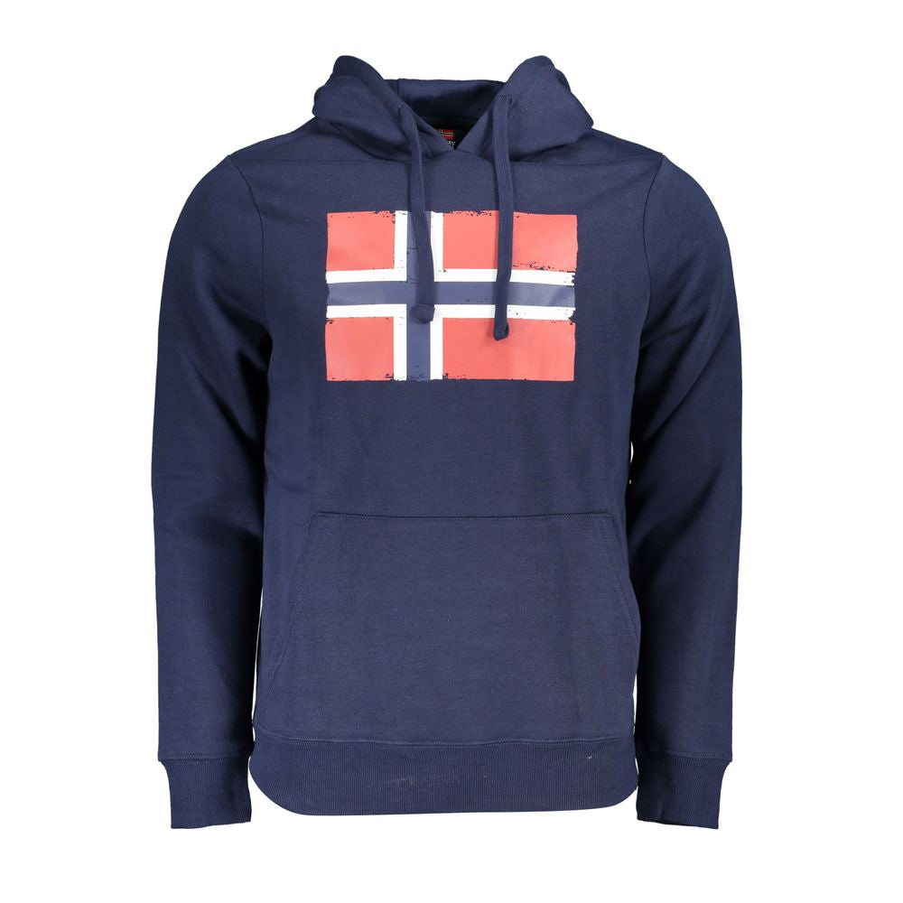 Norway 1963 Blue Cotton Men's Sweatshirt with Hood Norway 1963