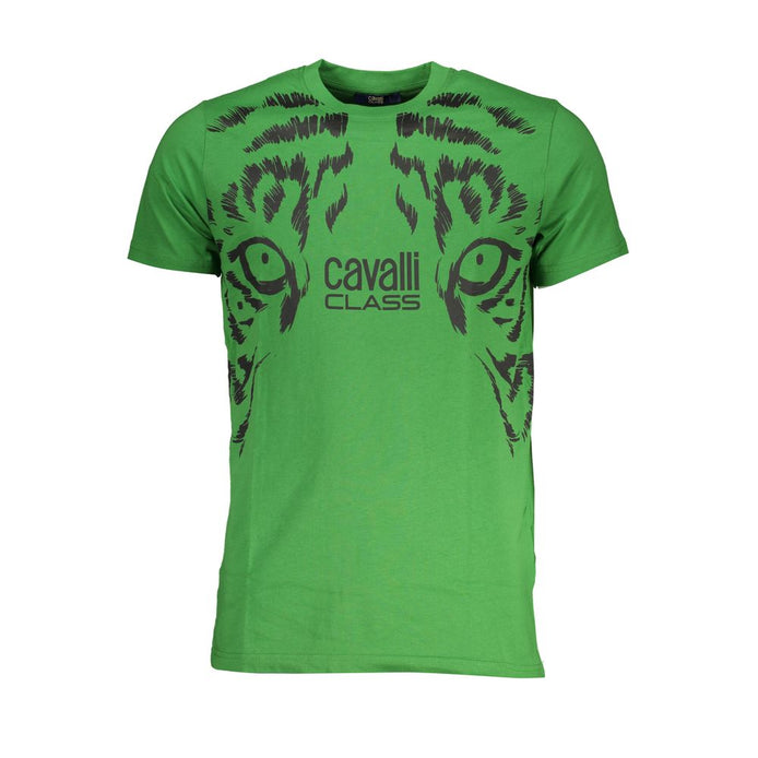 Cavalli Class Verde Cotton Men T-Shirt Cavalli Class