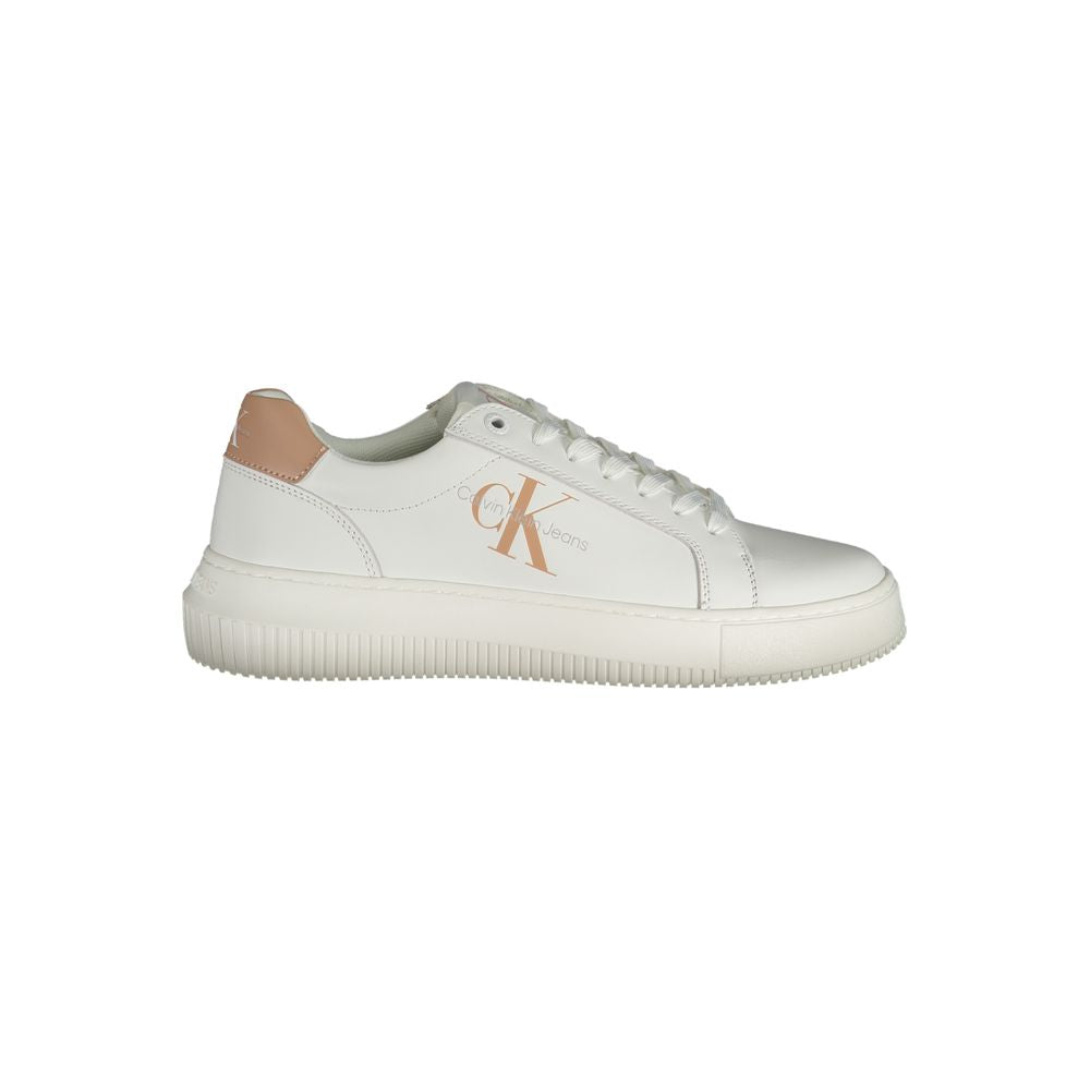 Baskets Calvin Klein en cuir blanc pour femme