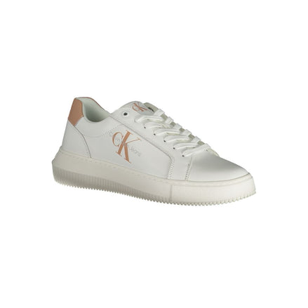 Baskets Calvin Klein en cuir blanc pour femme