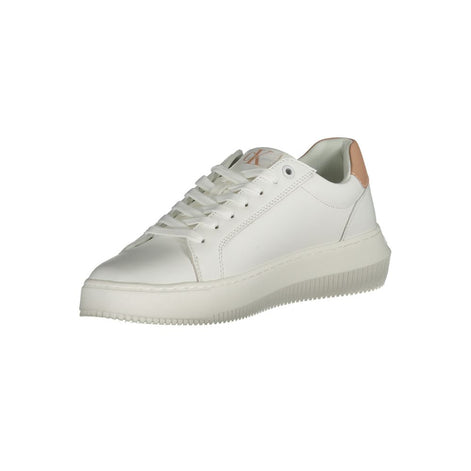 Baskets Calvin Klein en cuir blanc pour femme