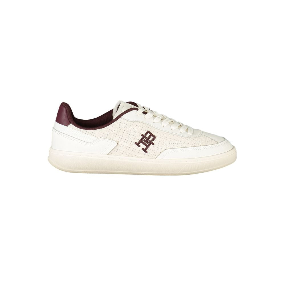 Tommy Hilfiger Beige Leather Women Sneaker Tommy Hilfiger