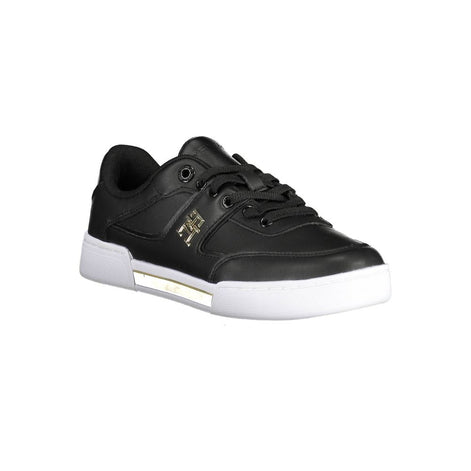 Tommy Hilfiger Black Leather Women Sneaker Tommy Hilfiger