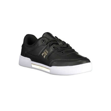Tommy Hilfiger Black Leather Women Sneaker Tommy Hilfiger